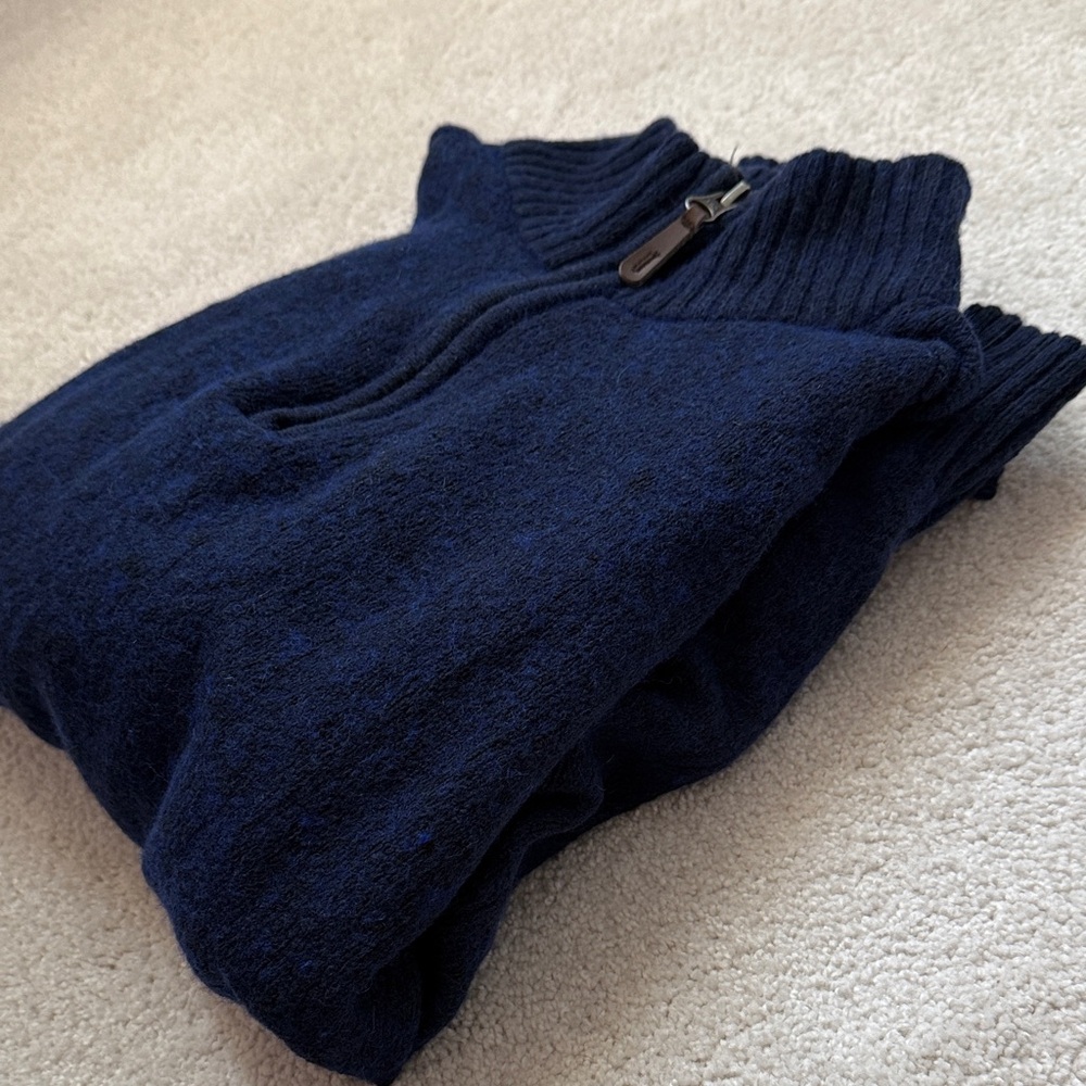 Columbia Navy-Black Half-Zip Knit Pullover